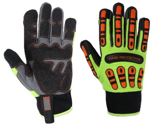 Cut 5 Gloves / Cut 5 TPR Mechanic Gloves For Oil and Gas Industries / Best Quality Impact Gloves, Non-Slip Gloves