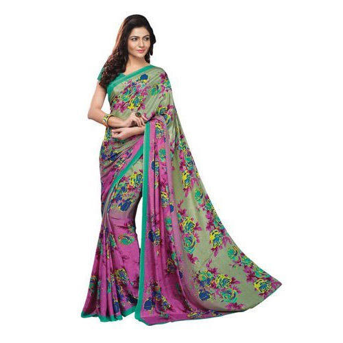 Printed Crepe Sarees