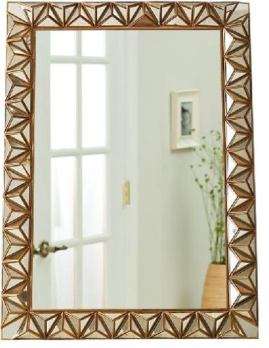 Polished BRASS Glass Decorative Wall Mirror, For Household, Hotels, Bathroom, Interior, Furniture, Handicrafts