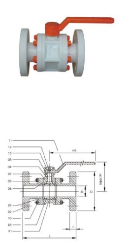 Flange End PP Ball Valve