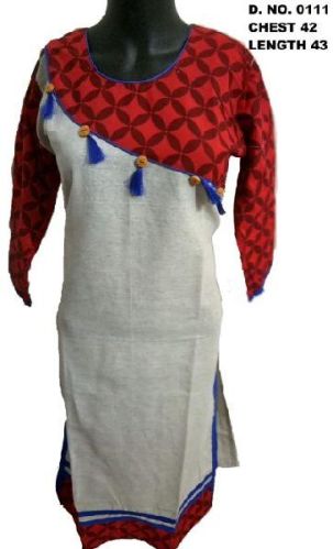 White Red Ladies Kurtis