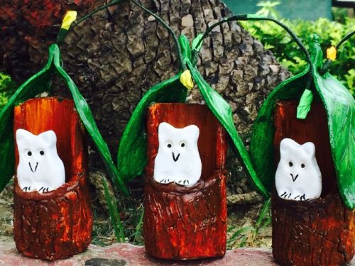 Wooden Owl Pen Stand, For Decoration