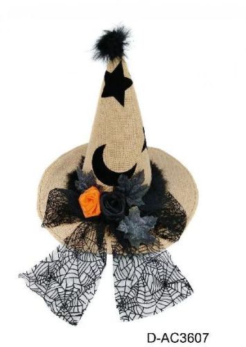 Grey Linen Witch Hat