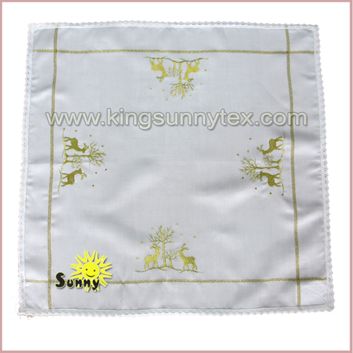 Reindeer 100% Polyester Christmas Tablecloth, Brand Name : kingsun