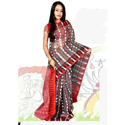 Silk Cotton Dhakai Sarees, Packaging Type : Carton