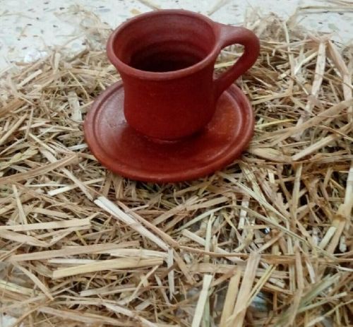 Clay Tea Cup & Plate Set