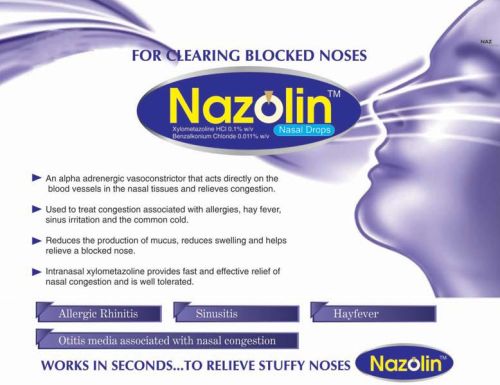 Nazolin Nasal Drops, Packaging Size : Plastic Bottle