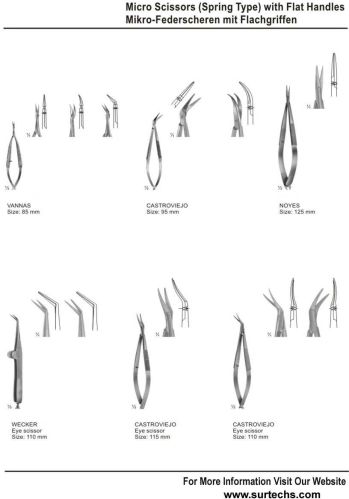 Surgical Micro Scissors With Flat Handles