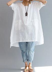 Ladies Linen White Tops