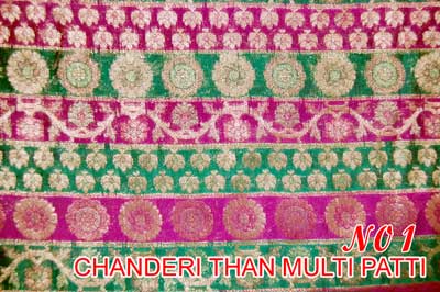 Chiffon Plain Chanderi Multi Patti Saree, Technics : Attractive Pattern
