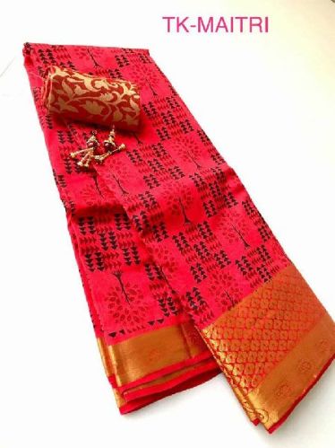 Kalamkari Print Tussar Silk Sarees