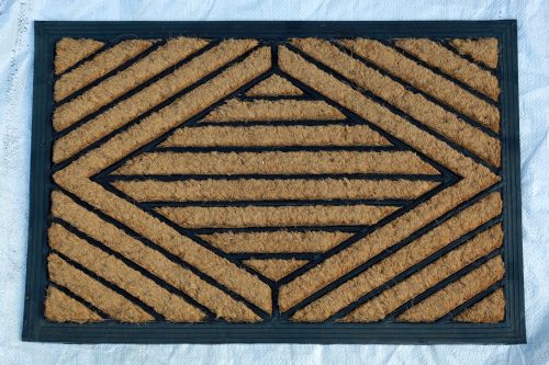 Doormat Pain RUBBER BACKED COIR MAT, Size : Multisizes