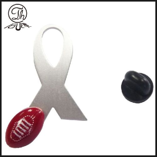 Aluminum Ribbon Shape Knot Lapel Pin