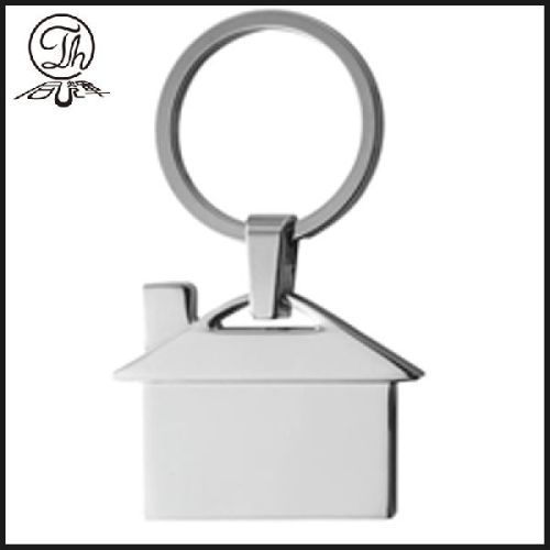 House Shape Blank Metal Key Chain Rings