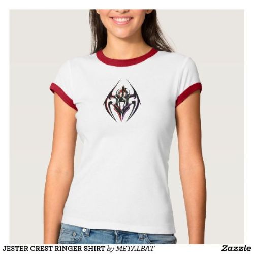 Ladies Jester Crest Ringer T-Shirts M, XL, 2XL