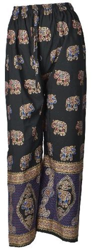 Indian Ethnic Cotton Designer Block Gold Print Casual Wear Palazzo Pant For Women's - Block Print