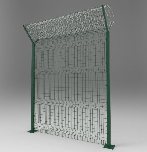 Airport Fence With Razor Barbed Wire