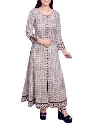Cotton Flared Kurta Jaipuri Printed, Technics : Hand Block