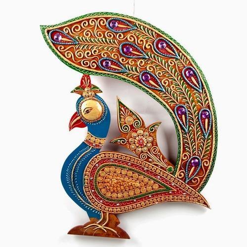 Metal Antique Peacock Statue, Color : Multi Color
