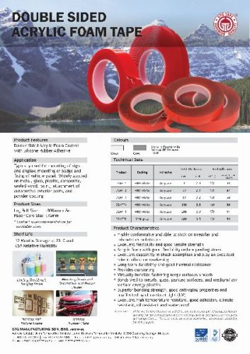 Acrylate Double Sided Acrylic Foam Tape, Brand Name : OEM
