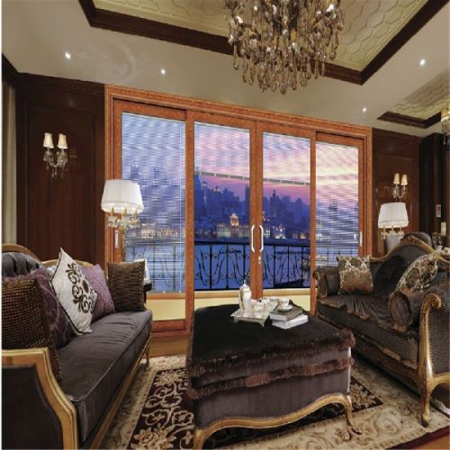 Aluminum Sliding Door With Built-in Blind