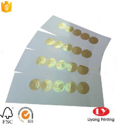 Round Glossy Gold Stamping Embossing Paper Sticker