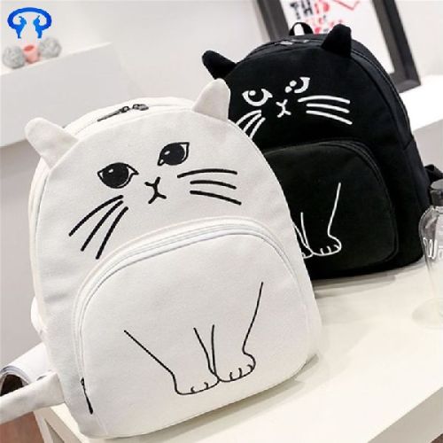Canvas Casual Cat Casual Backpack