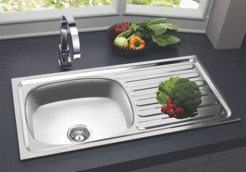 Single Bowl With Drain Board Kitchen Sinks