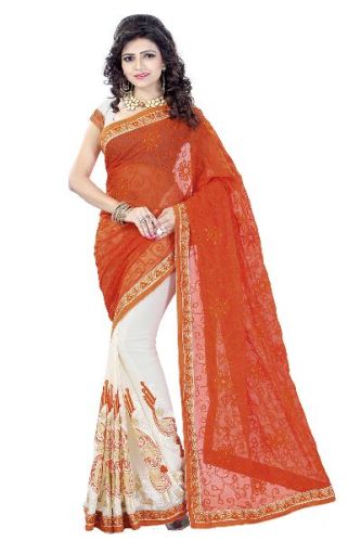 Arsh Impex Georgette Party Wear Designer Sarees, Gender : Female