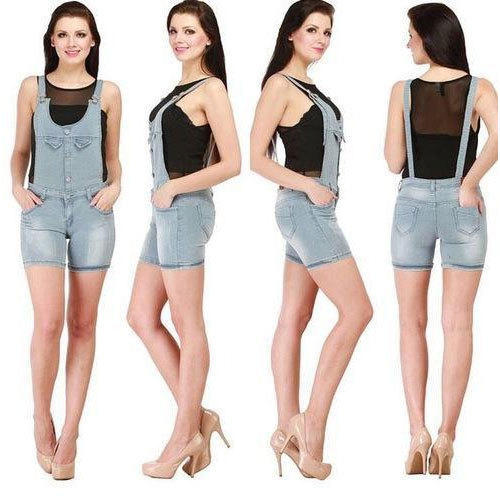 Ladies Short Denim Dungaree, Size : 28, 30, 32, 34, 36, 38