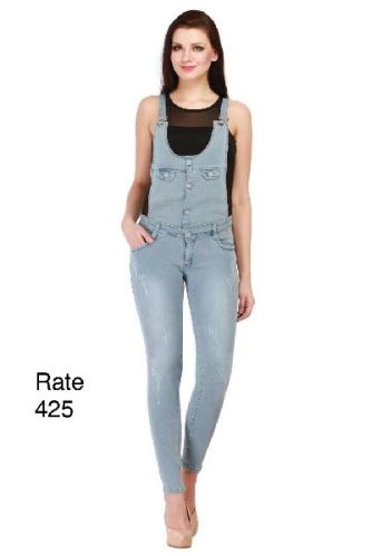 Ladies Sky Blue Denim Dungaree