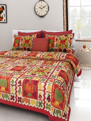 Cotton Jaipuri Printed Bedsheet, Width : 108 Inches