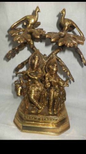 Brass Radha Krishna Statue, For Religious