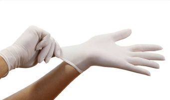 Rubber Sterile Powdered Surgical Gloves, Color : White