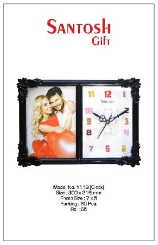 Single Photo Frame With Clock
