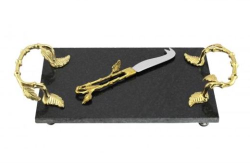 BAMBOO CHEESE PLATTER AND KNIFE