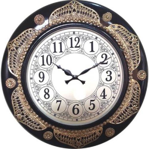 FLAT EMBOSS BRASS FITTING WALL CLOCK By Artmakeinindia
