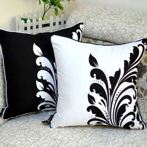 Black and White Cushion Covers, Size : 16X16 Inch