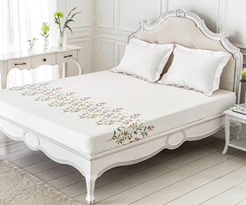 Cotton Embroidered Bed Sheets, Size : 180x230cm
