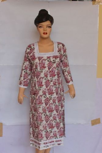 Cotton Block Print Kurtis, Technics : Stiches