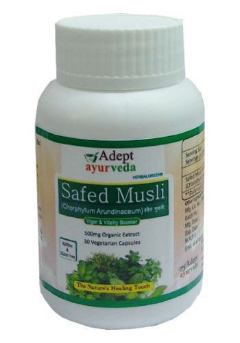 Adept Ayurveda Safed Musli Capsules, Certification : Yes