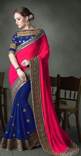 Georgette Sarees, Length : 6.3 Meter