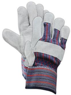 Gunn Pattern Split Leather Palm Gloves, Size : Large