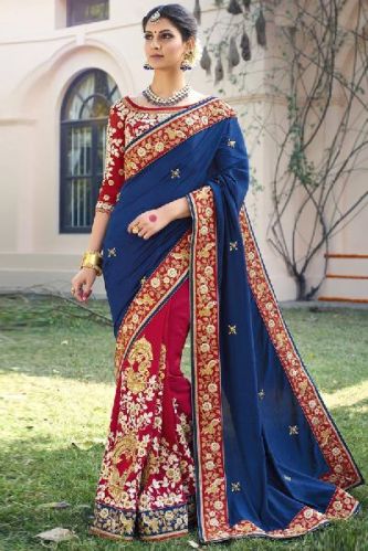 Hand Embroidery Silk Saree