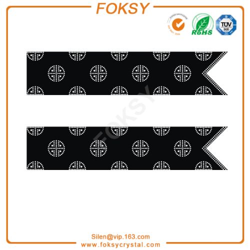 Circle Cheer Bow Hot Fix Rhinestone Motif