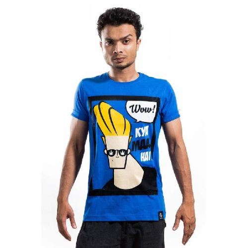 Johnny Bravo Mens Round Neck T-Shirts, Size : Extra Large, Large, Medium, Small