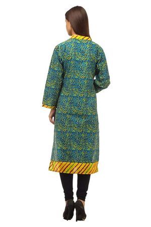 Dashmesh Blue Block Printed Kurti, Gender : Female