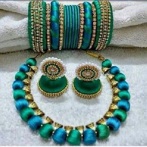 Silk Thread Necklace Set, Occasion : Wedding, Parties, Etc