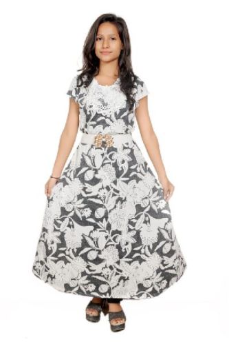 Girls Stylish Printed Long Middy, Size : Free Size