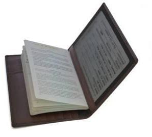 Khisa Questa Leather Passport Holder, Color : Black, Brown